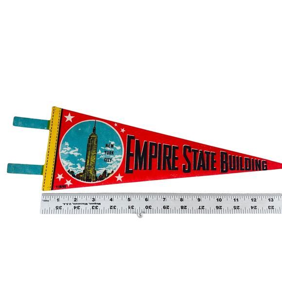 Empire State Buildng VINTAGE Felt Pennant New York City King Kong Youve Got Mail - Picture 1 of 5
